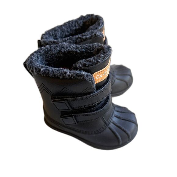 Toddler Black Denver Winter Boots - Cat & Jack Size 6 NWT - Picture 1 of 8